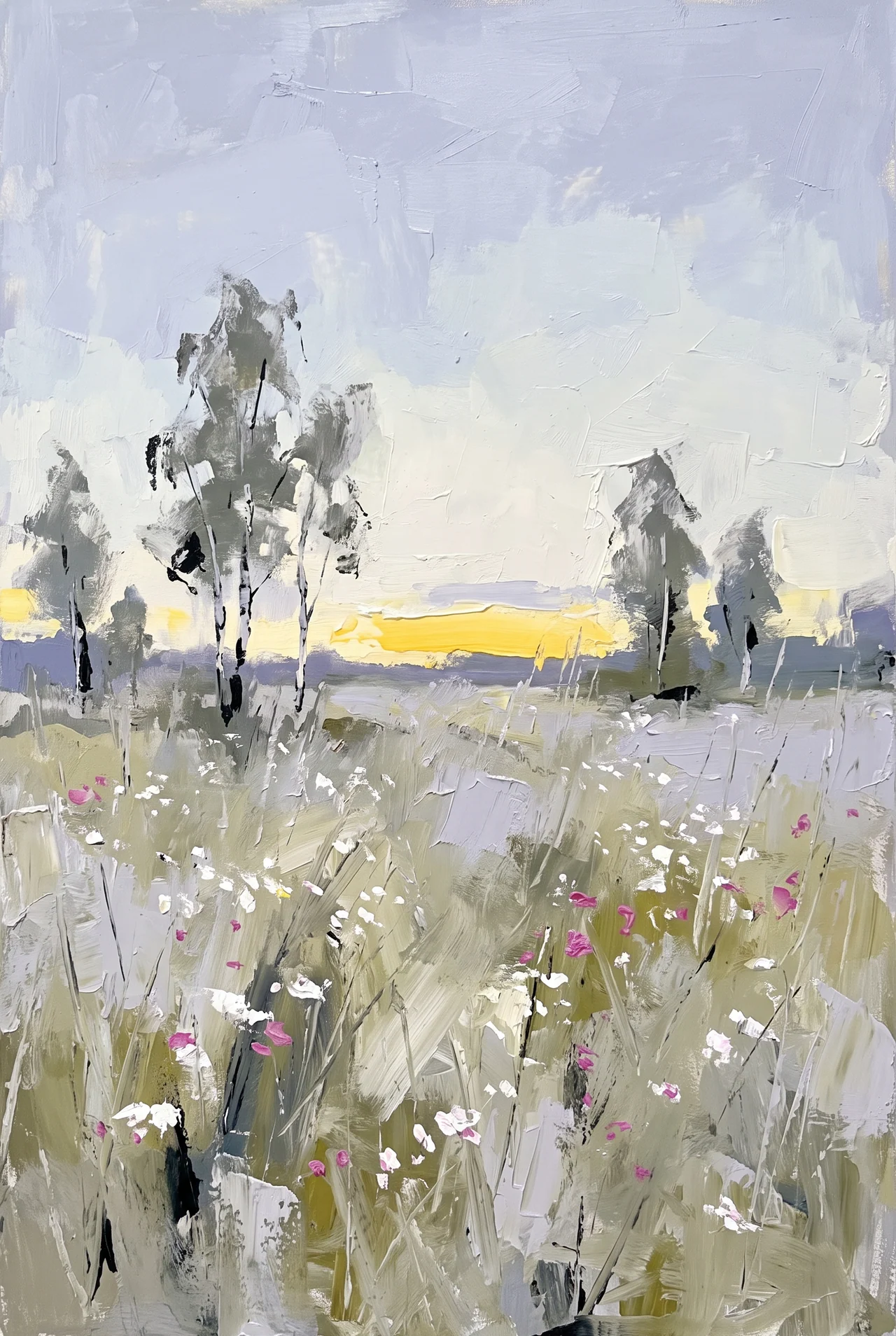 Midsommarnatt, 2025. Akryl och olja på duk.