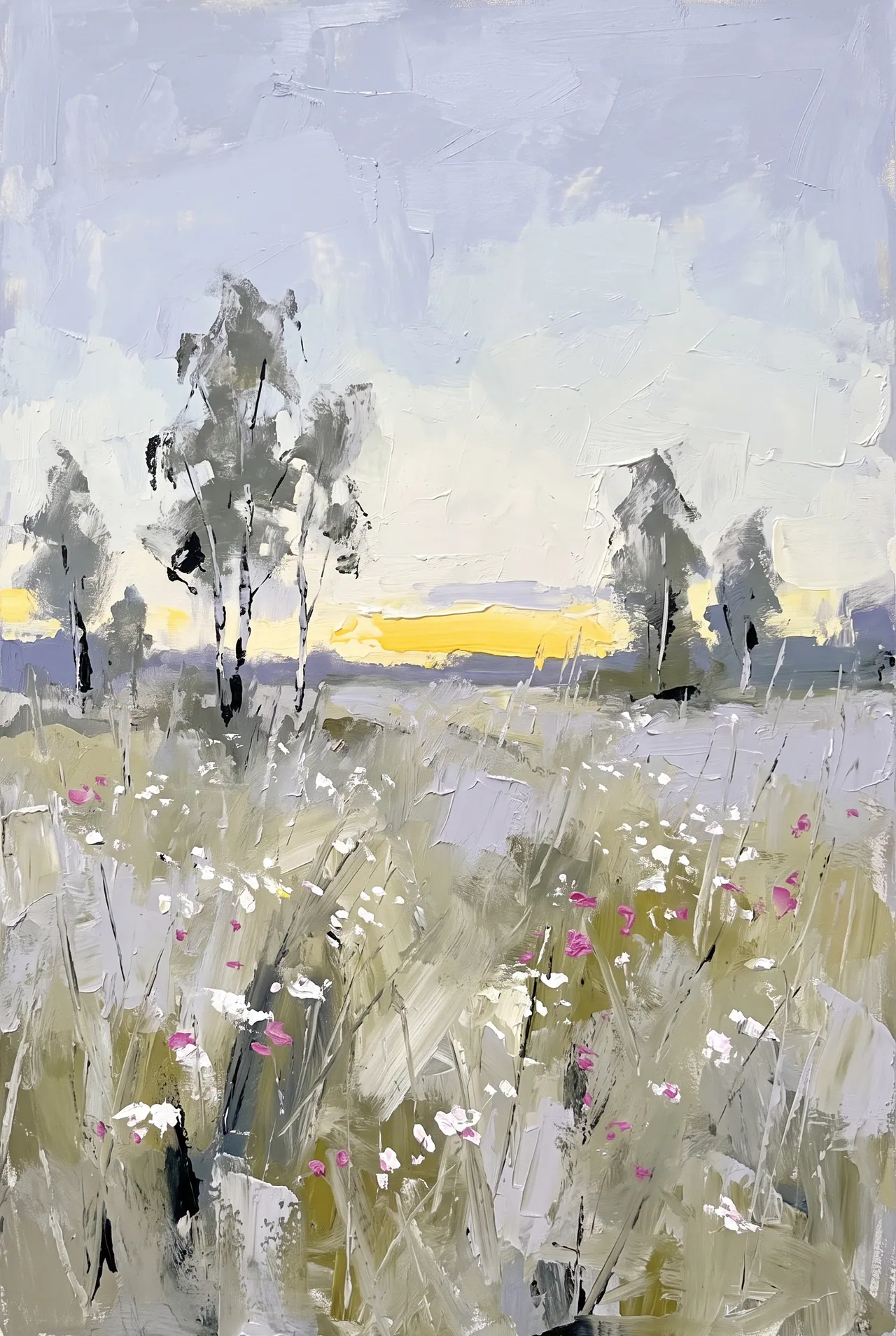 Midsommarnatt, 2025. Akryl och olja på duk.
